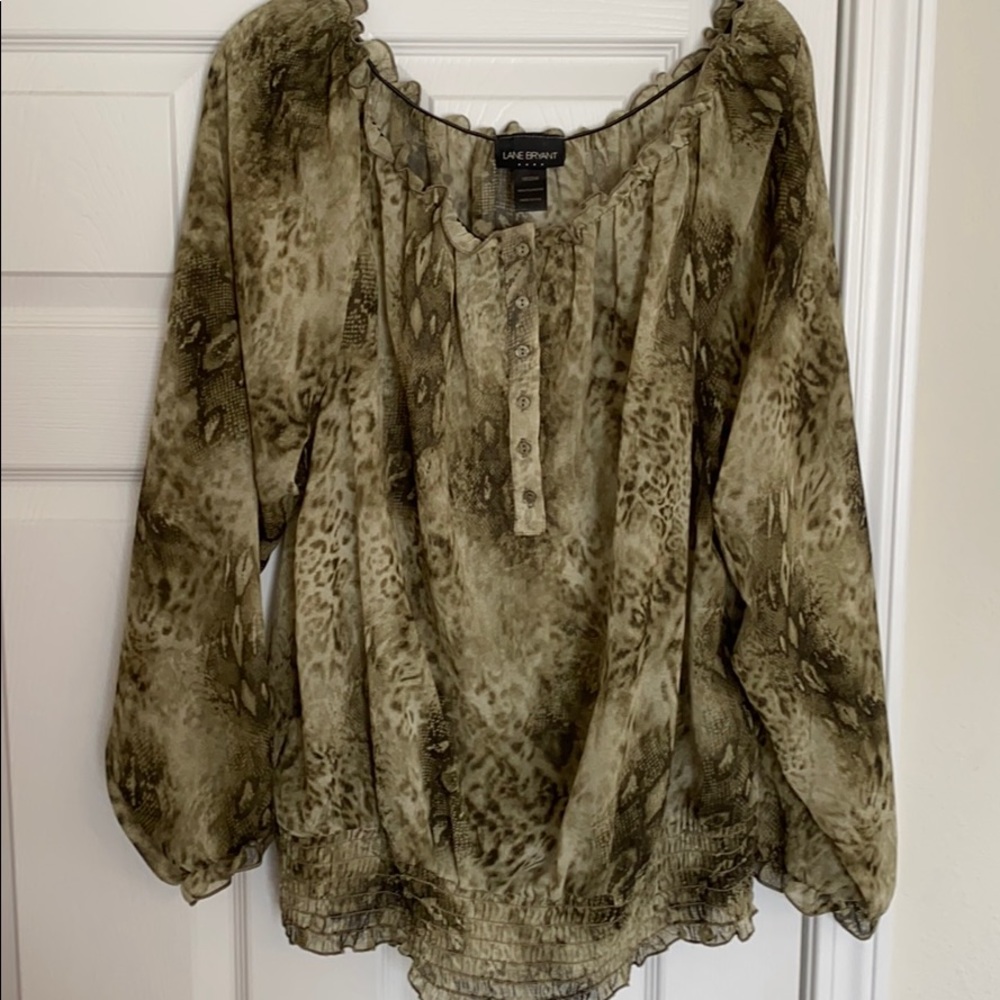 Lane Bryant Animal Print Long Sleeve Blouse 18/20